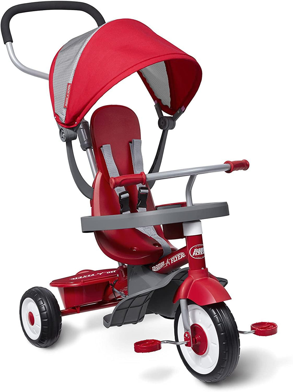 Radio Flyer 4-in-1 Stroll 'N Trike, Red Toddler Tricycle for Ages 1 Year -5 Years, 19.88" x 35.04" x 40.75"