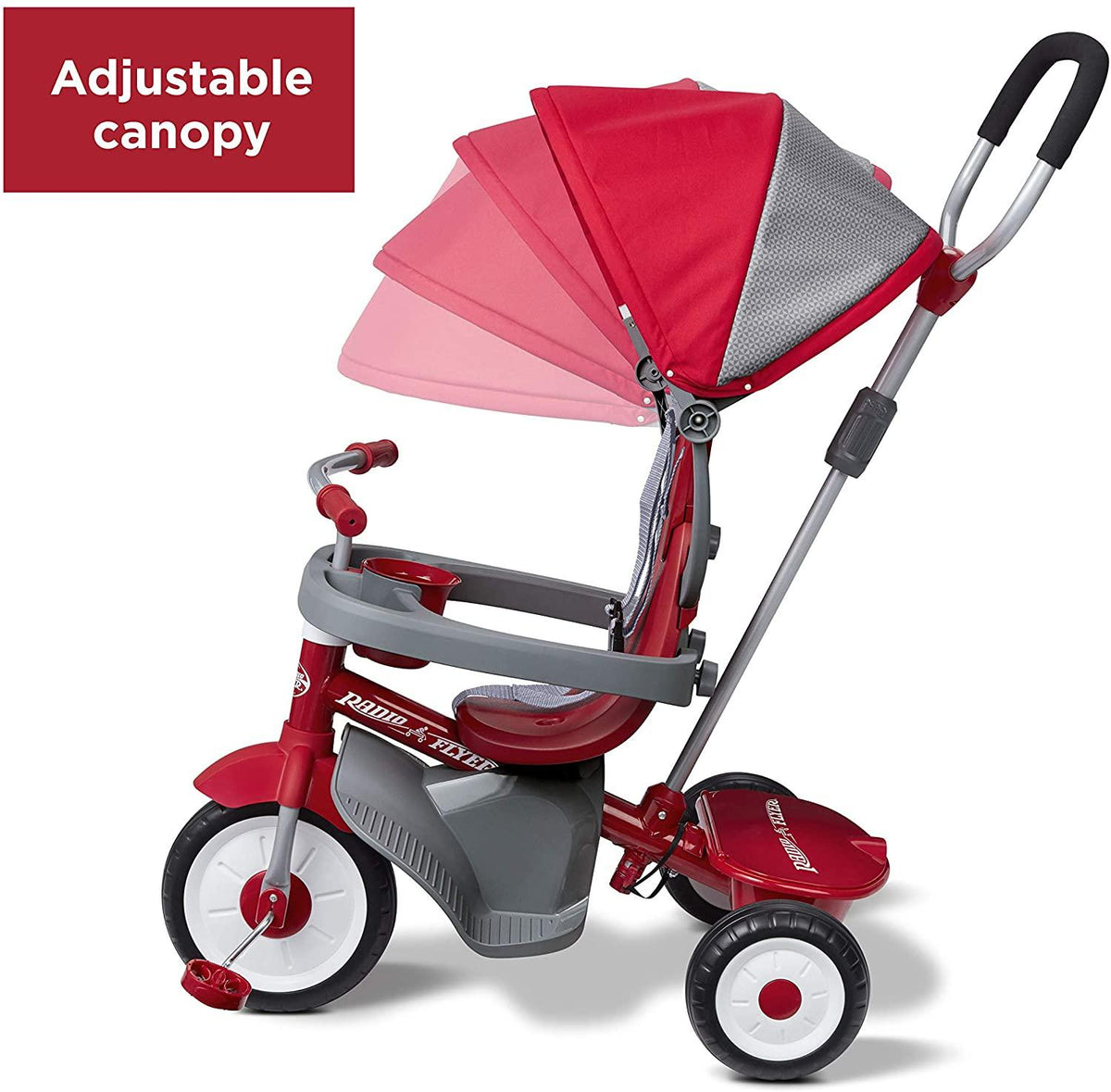 Radio Flyer 4-in-1 Stroll 'N Trike, Red Toddler Tricycle for Ages 1 Year -5 Years, 19.88" x 35.04" x 40.75"