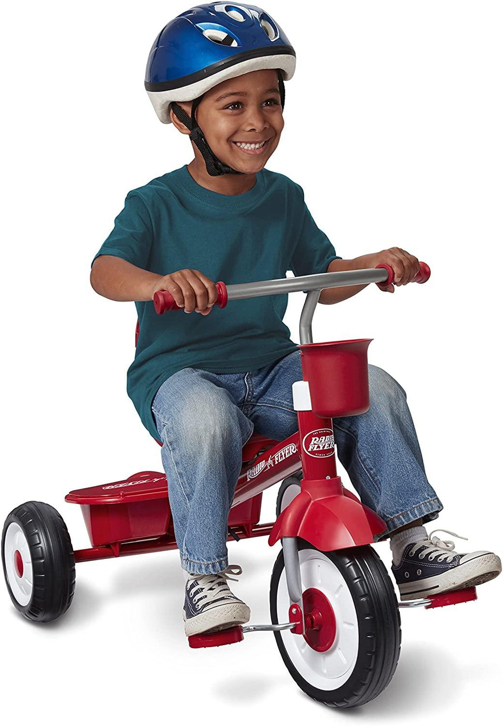 Radio Flyer 4-in-1 Stroll 'N Trike, Red Toddler Tricycle for Ages 1 Year -5 Years, 19.88" x 35.04" x 40.75"