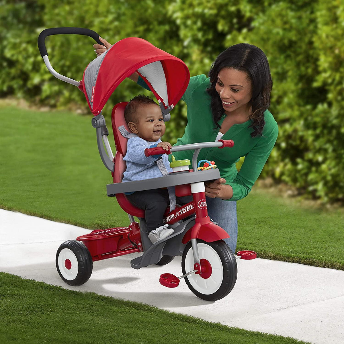 Radio Flyer 4-in-1 Stroll 'N Trike, Red Toddler Tricycle for Ages 1 Year -5 Years, 19.88" x 35.04" x 40.75"