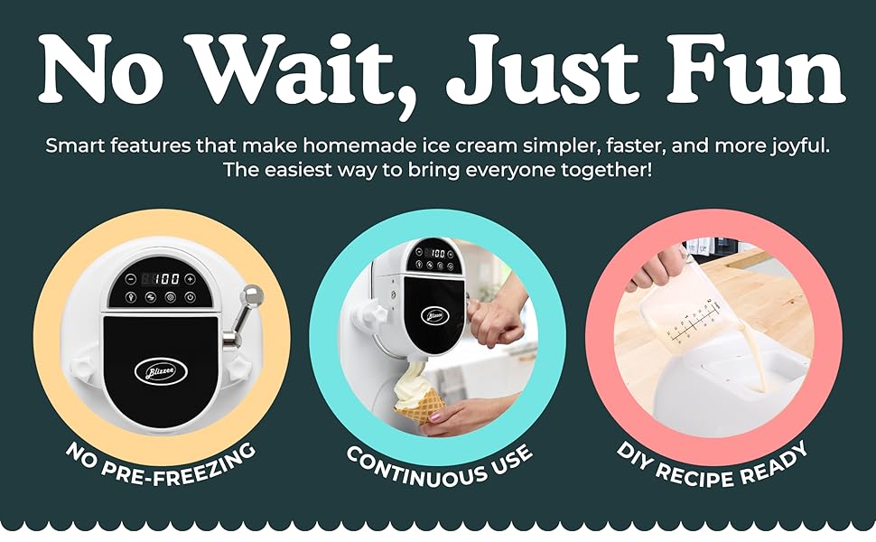 Soft Serve Ice Cream Machine 1.25Qt | No Pre-Freezing Countertop Ice Cream Maker for Home | -In Compressor | Adjustable Hardness, LED Display | Frozen Yogurt, Gelato, Dairy Free
