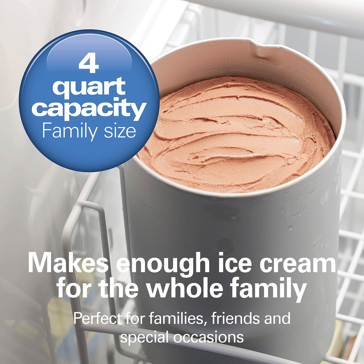 Automatic Electric Ice Cream Maker & Frozen Yogurt Machine | 4 Quart | Makes A Variety Of Treats Including Sorbet, Sherbet, Gelato, Custard |Simple & Customizable | White | 68330N