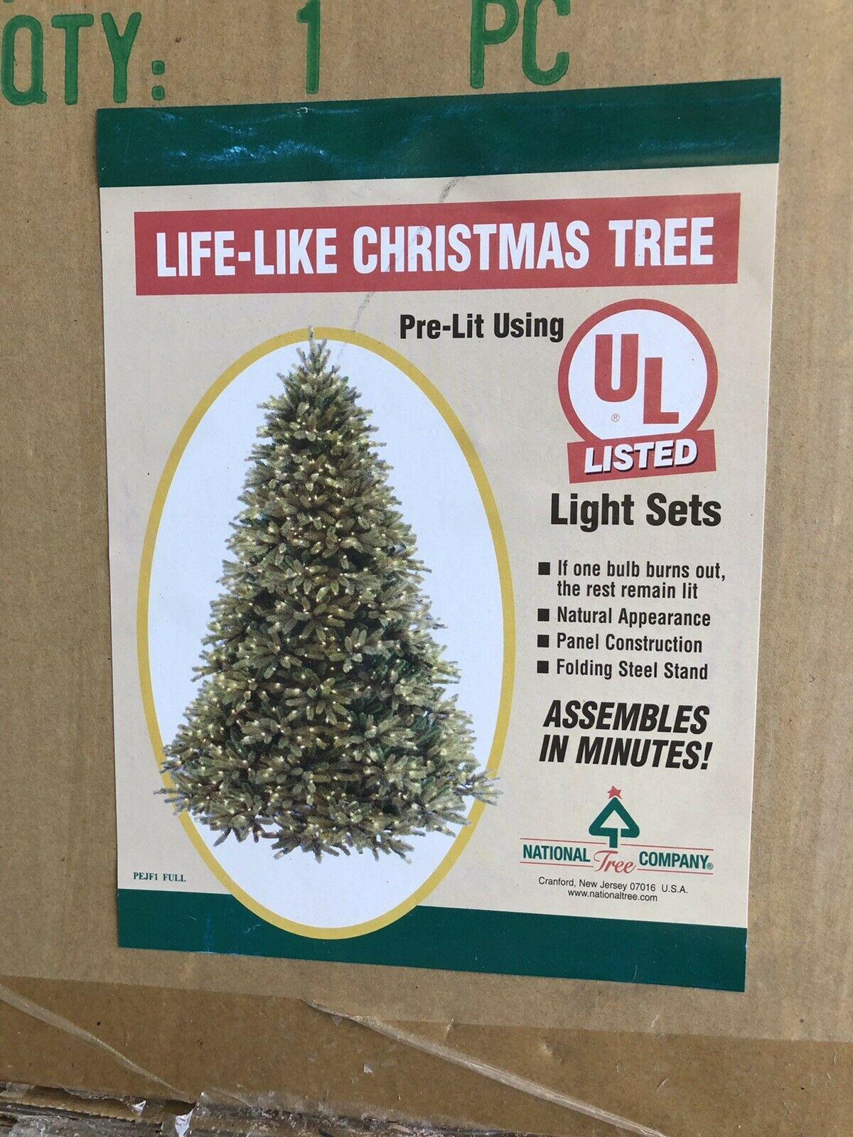 National Tree Company Feel Real 7.5' Prelit Christmas Tree w/ Lights (Used)