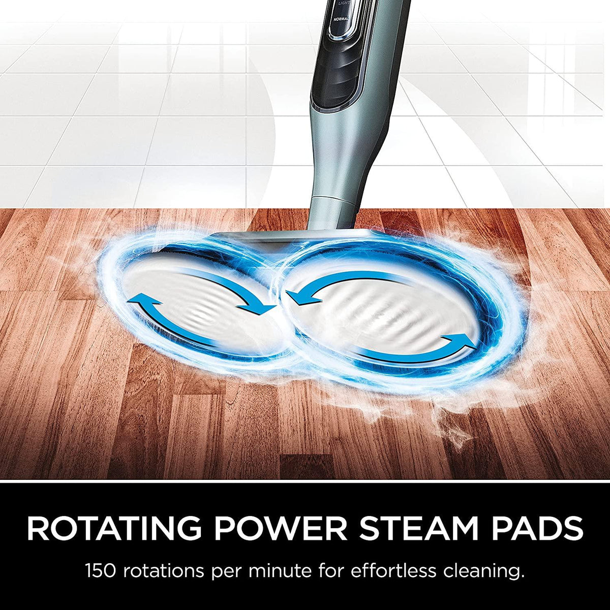 Shark S7000AMZ Steam Mop, Steam &amp; Scrub All-in-One Scrubbing and Sanitizing, Designed for Hard Floors, with 6 Dirt Grip Soft Scrub Washable Pads &amp; 2 Steam Modes, Pure Water Blue