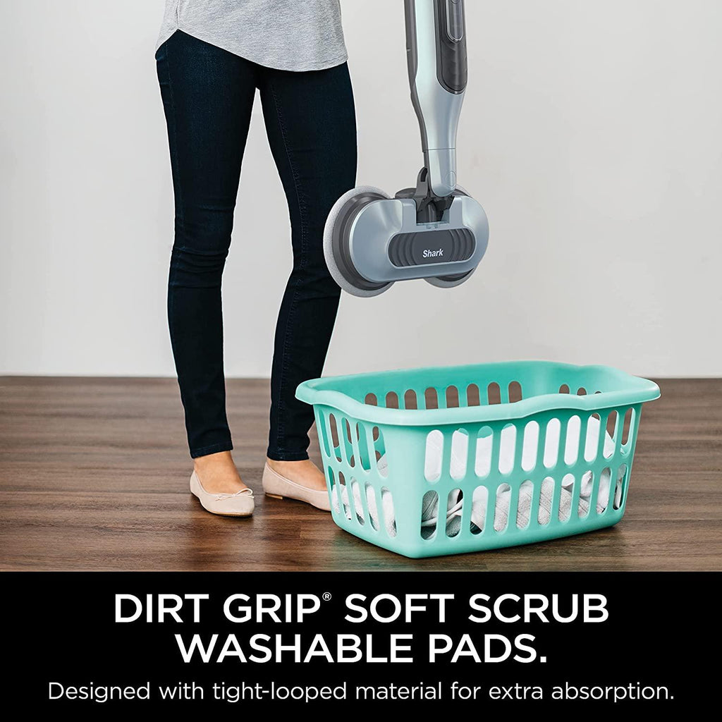 Shark S7000AMZ Steam Mop, Steam &amp; Scrub All-in-One Scrubbing and Sanitizing, Designed for Hard Floors, with 6 Dirt Grip Soft Scrub Washable Pads &amp; 2 Steam Modes, Pure Water Blue