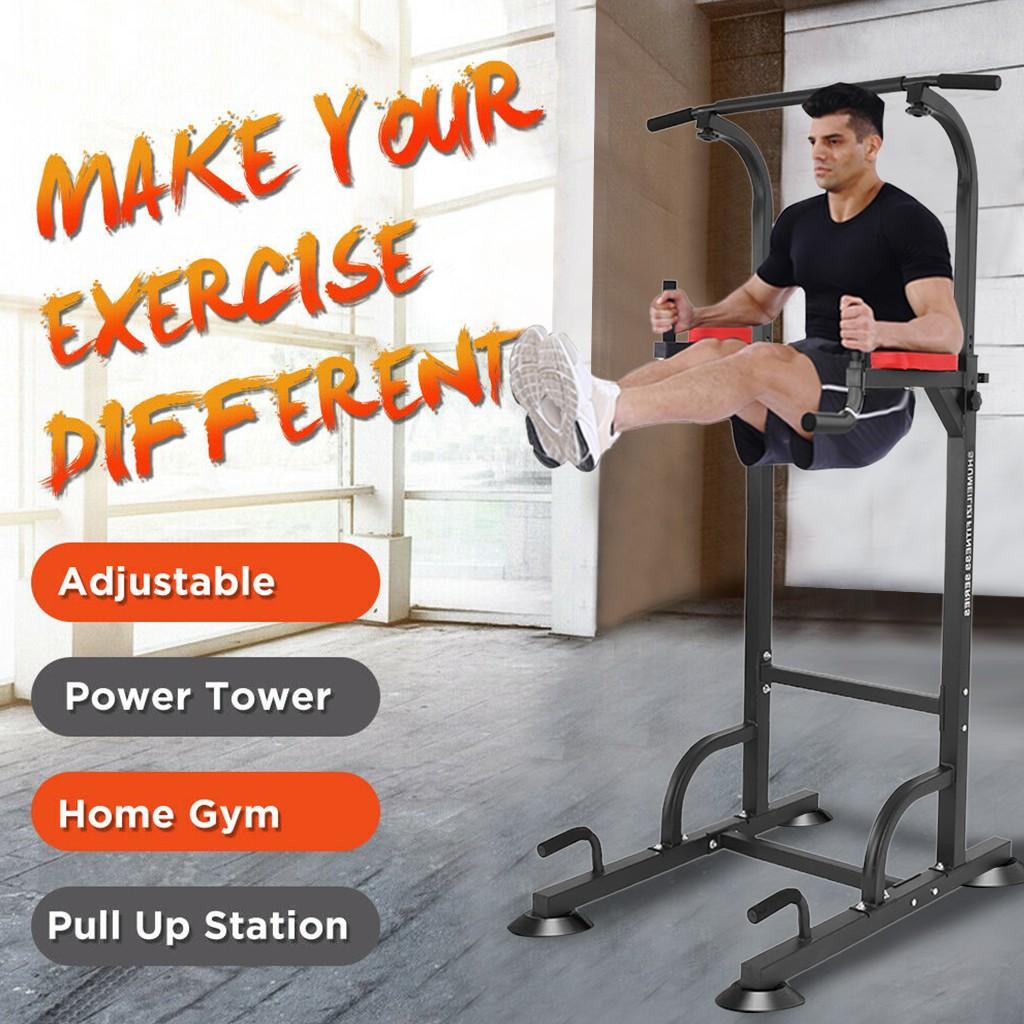 ESULOMP Dip Station Chin Up Bar Power Tower Pulls Push Home Gym Fitness Core