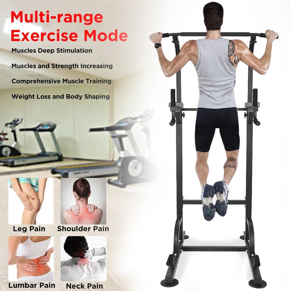 ESULOMP Dip Station Chin Up Bar Power Tower Pulls Push Home Gym Fitness Core