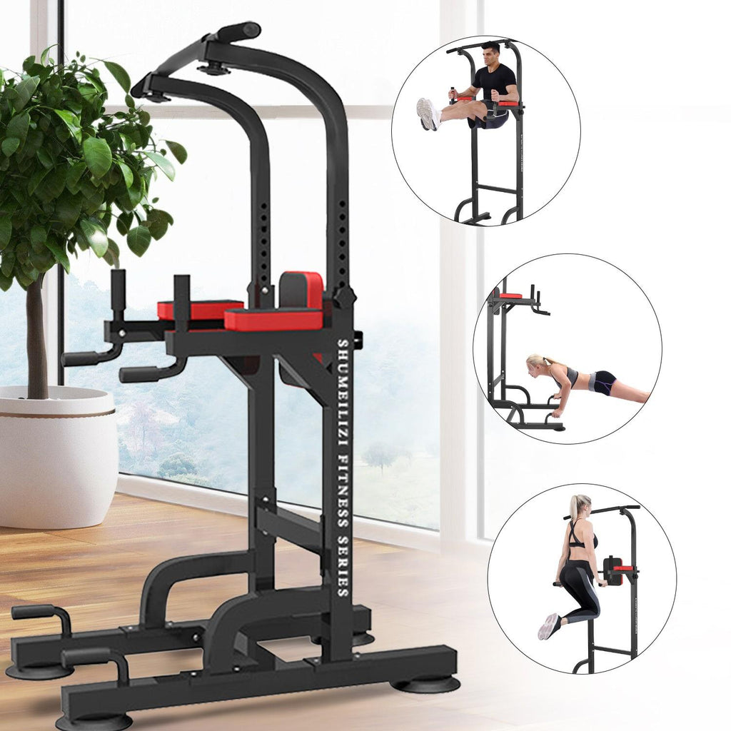 ESULOMP Dip Station Chin Up Bar Power Tower Pulls Push Home Gym Fitness Core