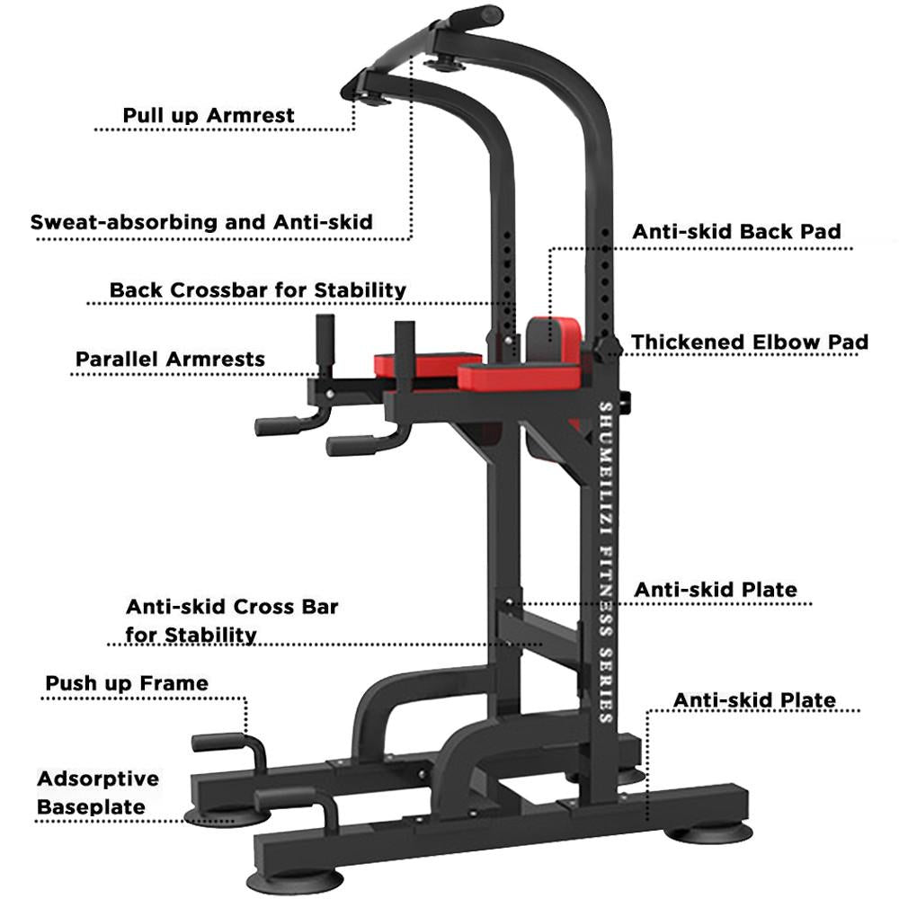 ESULOMP Dip Station Chin Up Bar Power Tower Pulls Push Home Gym Fitness Core