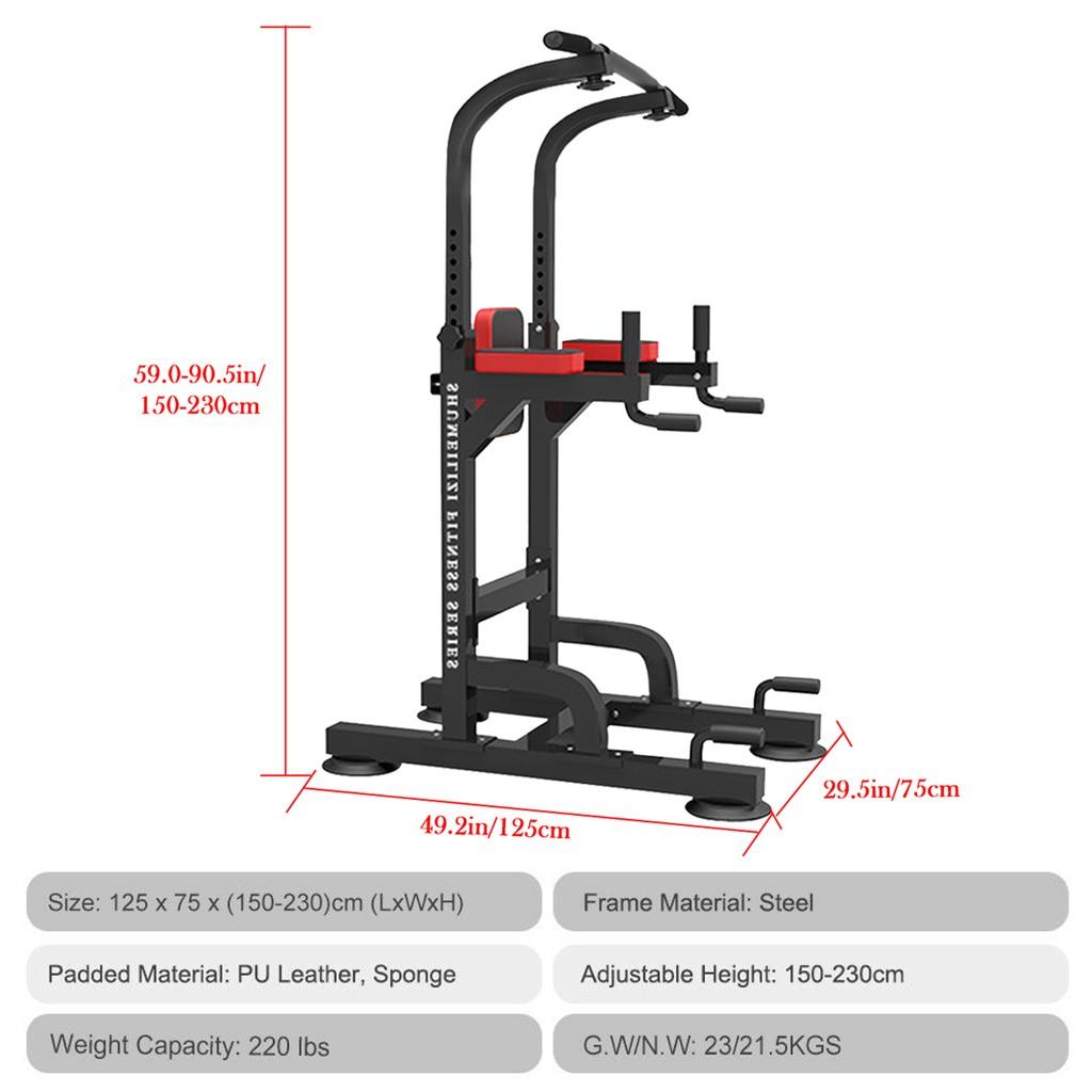 ESULOMP Dip Station Chin Up Bar Power Tower Pulls Push Home Gym Fitness Core