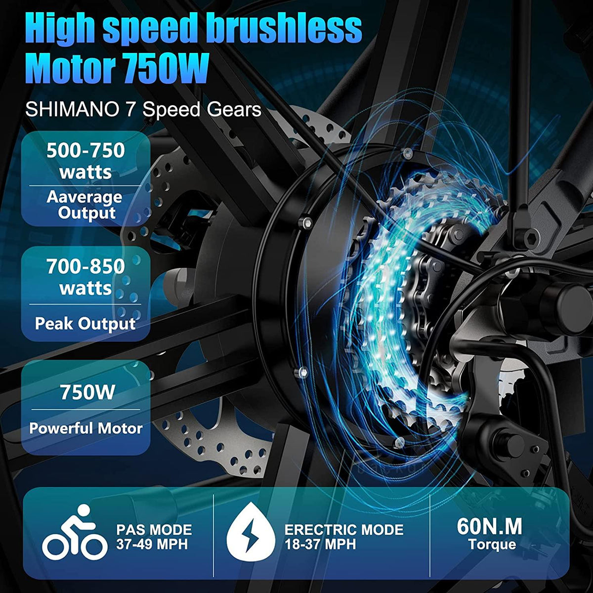 Folding Electric Bike Adults - 28mph 50 Mile Ran4 Hours Fast Char750w Motor City Snow Beach Ebike Docrooup Ds2 Electric Bicycle Cruise Control Electric Bike for Adults Fat Tire[USA Warehouse]