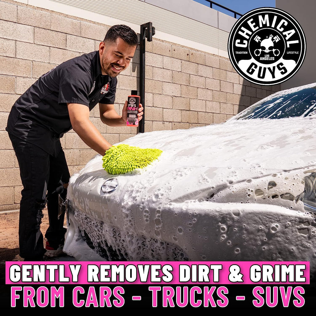 Chemical Guys CWS_402A Car Wash, Dry &amp; Shine Bundle - Mr. Pink Foaming Car Wash Soap, 128 fl oz (1 Gal) + After Wash Gloss Boosting Drying Aid (16 fl oz) (2 Items) For Cars, Trucks, SUVs, RVs &amp; More