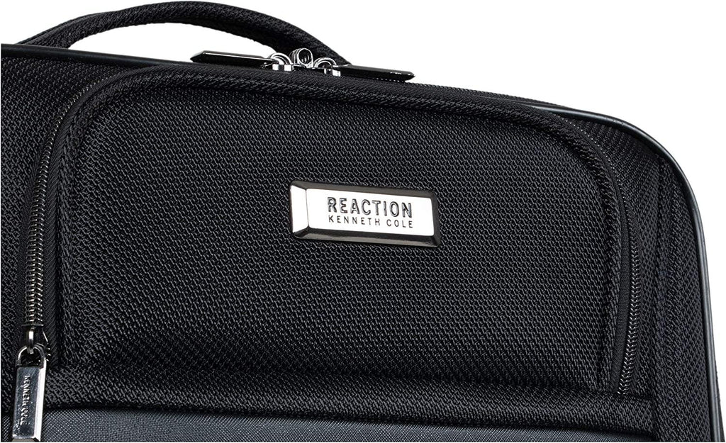 Rugged Roamer Luggage Collection Lightweight Softside Expandable 8-Wheel Spinner Travel Suitcase Bag, Black, 2-Piece (20" Carry-On / 28" Check Size)