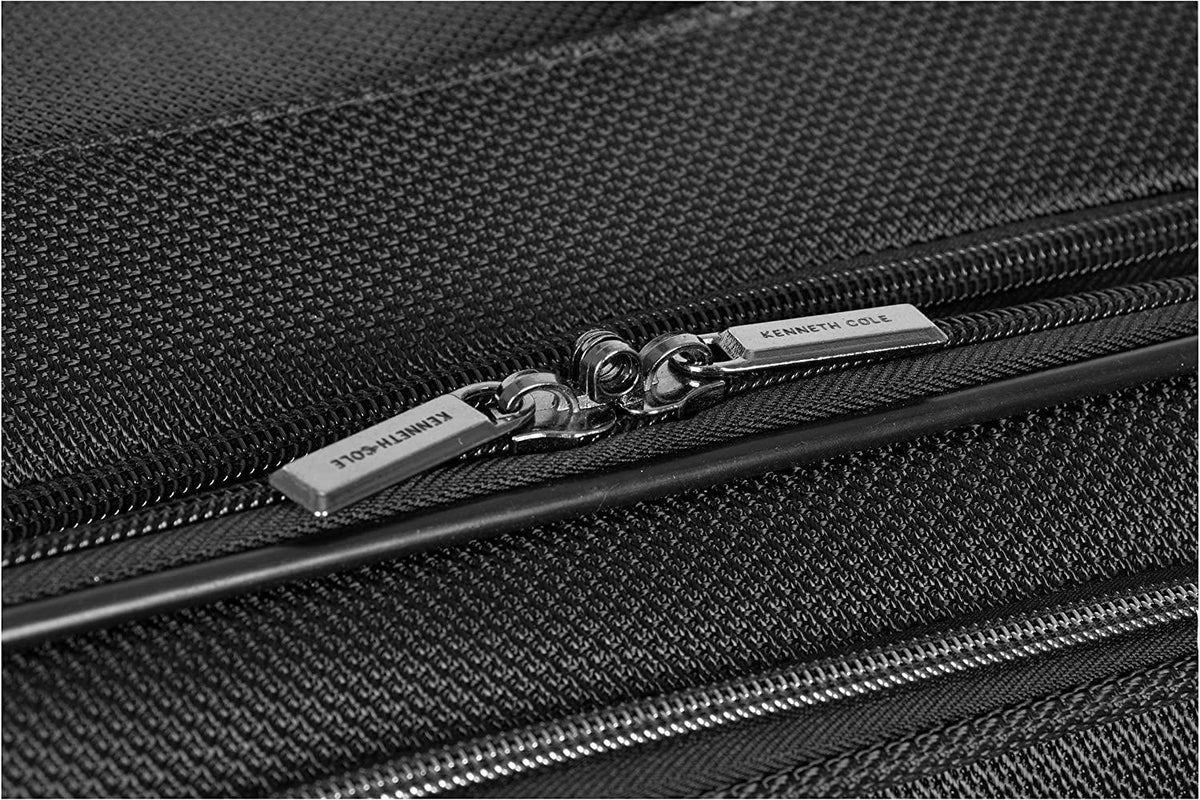 Rugged Roamer Luggage Collection Lightweight Softside Expandable 8-Wheel Spinner Travel Suitcase Bag, Black, 2-Piece (20" Carry-On / 28" Check Size)