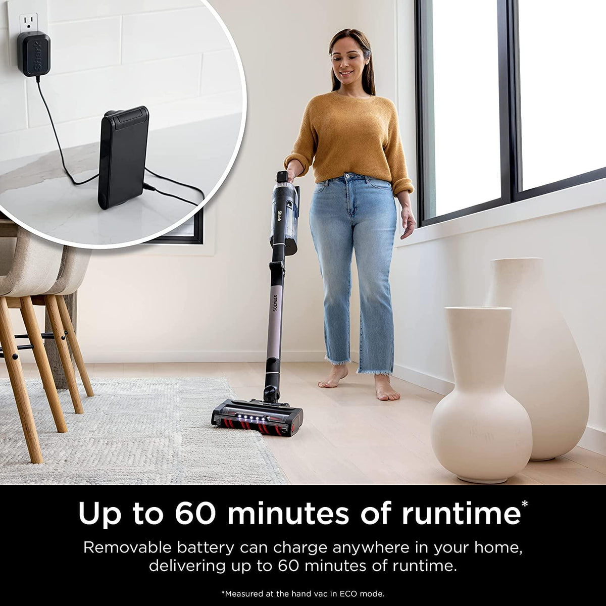 Shark IZ862H Stratos Cordless Vacuum with Clean Sense IQ and Odor Neutralizer, DuoClean PowerFins HairPro, Includes Duster Crevice Tool &amp; Anti-Allergen Brush, Up to 60 Minute Runtime, Ash Purple