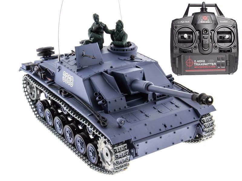 2.4Ghz Remote Control 1/16 German Sturmgeschutz III Ausf. G Sd.Kfz.142/1 Airsoft Battle Tank w/Sound & Smoke (Upgrade Version w/ Metal Gear & Tracks)