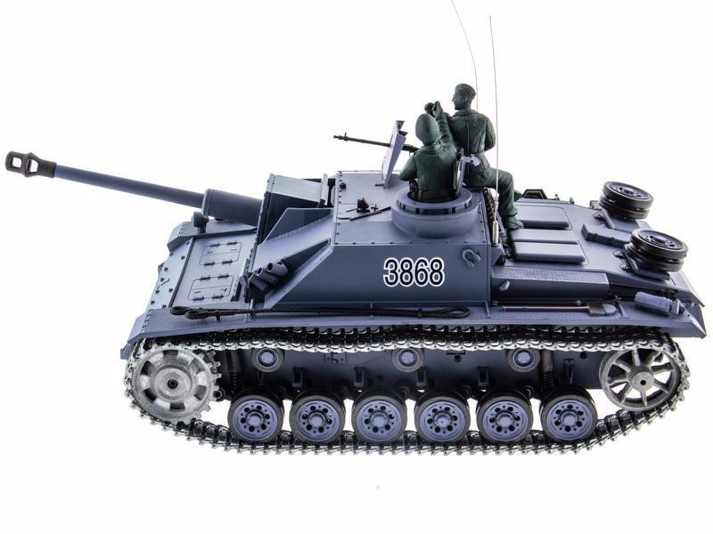 2.4Ghz Remote Control 1/16 German Sturmgeschutz III Ausf. G Sd.Kfz.142/1 Airsoft Battle Tank w/Sound & Smoke (Upgrade Version w/ Metal Gear & Tracks)