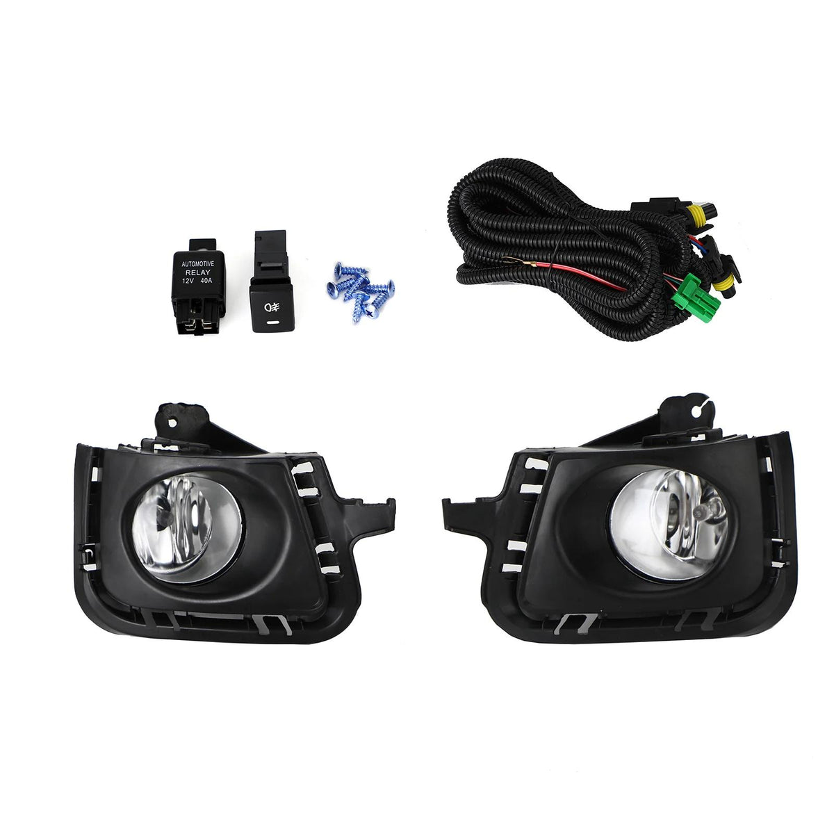 12-14 Toyota Prius C  Clear Lens Front Bumper Fog Light Lamps w/Bezel+Switch Generic