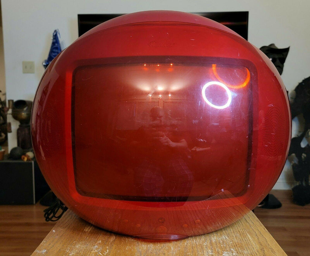 memorex msp-tv1300 video ball 13" red sphere tv w/ shield