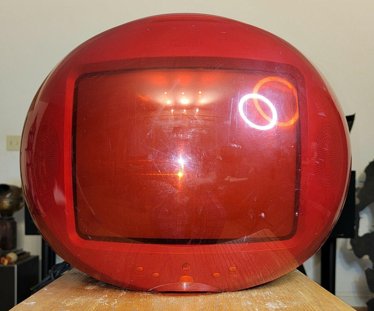 memorex msp-tv1300 video ball 13" red sphere tv w/ shield