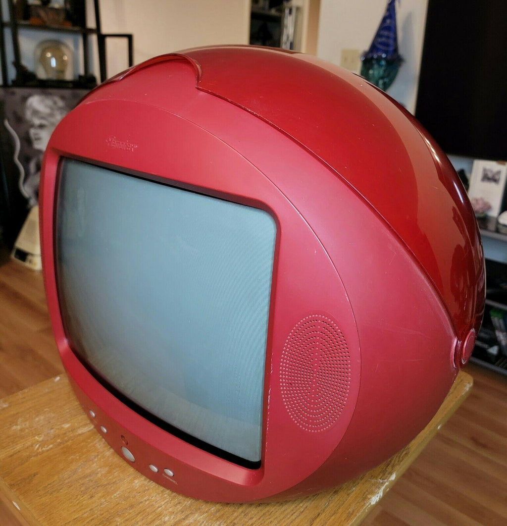 memorex msp-tv1300 video ball 13" red sphere tv w/ shield