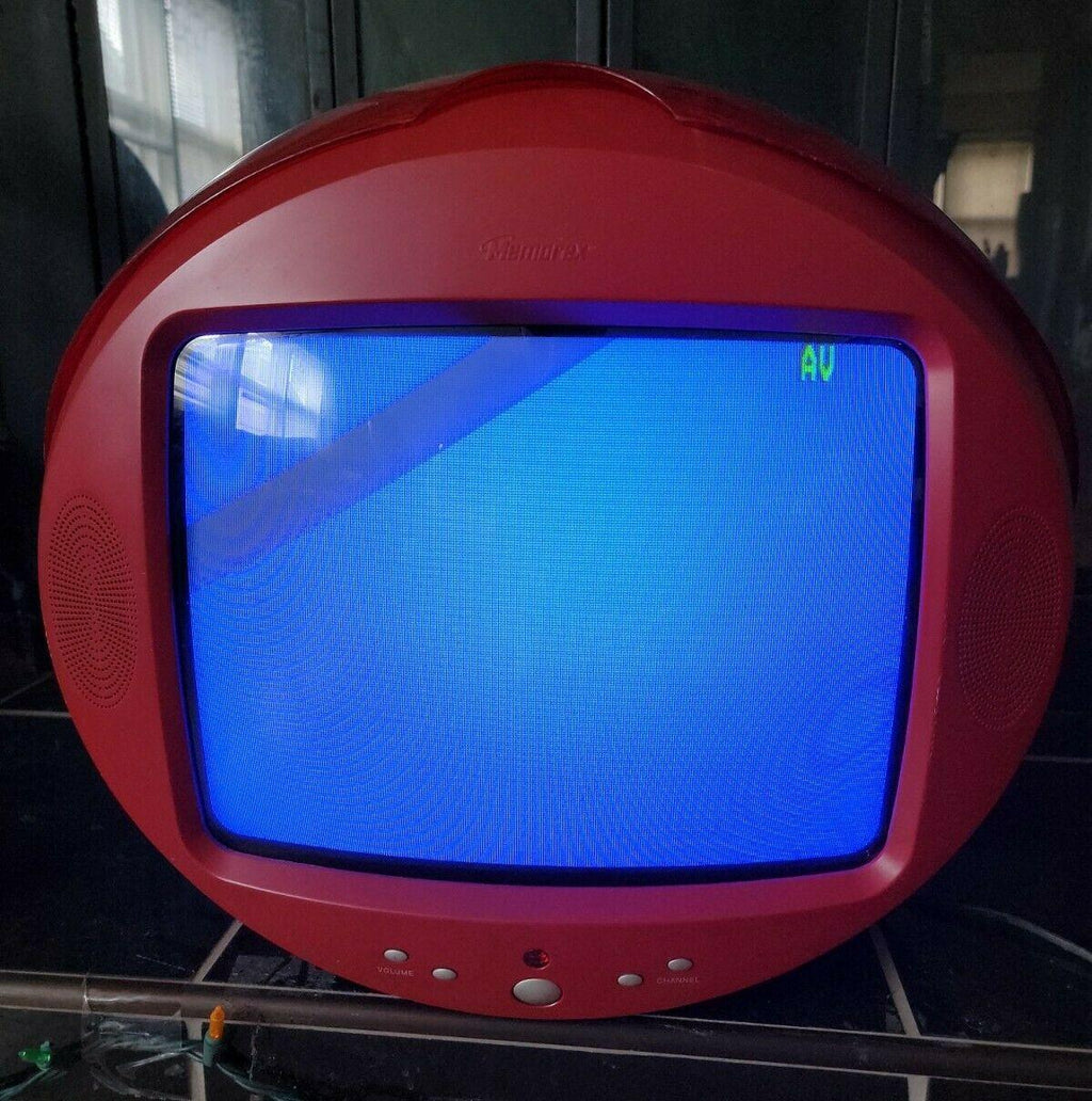 memorex msp-tv1300 video ball 13" red sphere tv w/ shield
