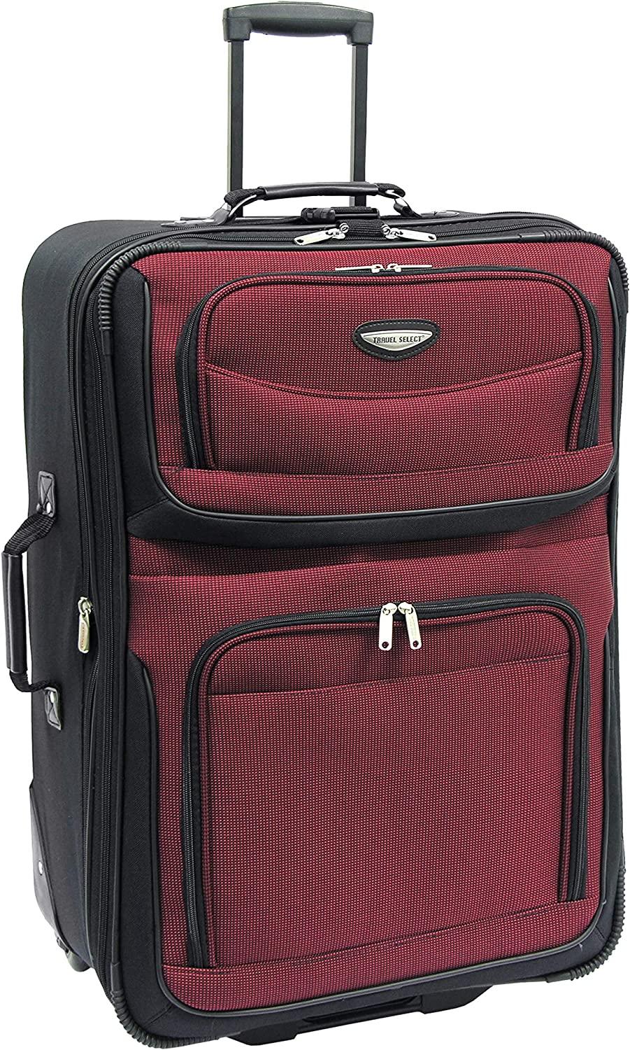 Amsterdam Expandable Rolling Upright Luggage, Burgundy, 8-Piece Set