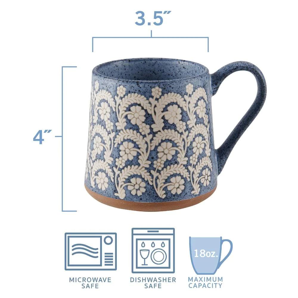Floral Set of 6 Mugs, Assorted