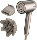 Shark HD120BRN Blow Dryer HyperAIR Fast-Drying with IQ 2-in-1 Concentrator, Styling Brush, and Curl-Defining Deep Diffuser Attachments, Ionic, No Heat Damage, for All Hair Types, Stone