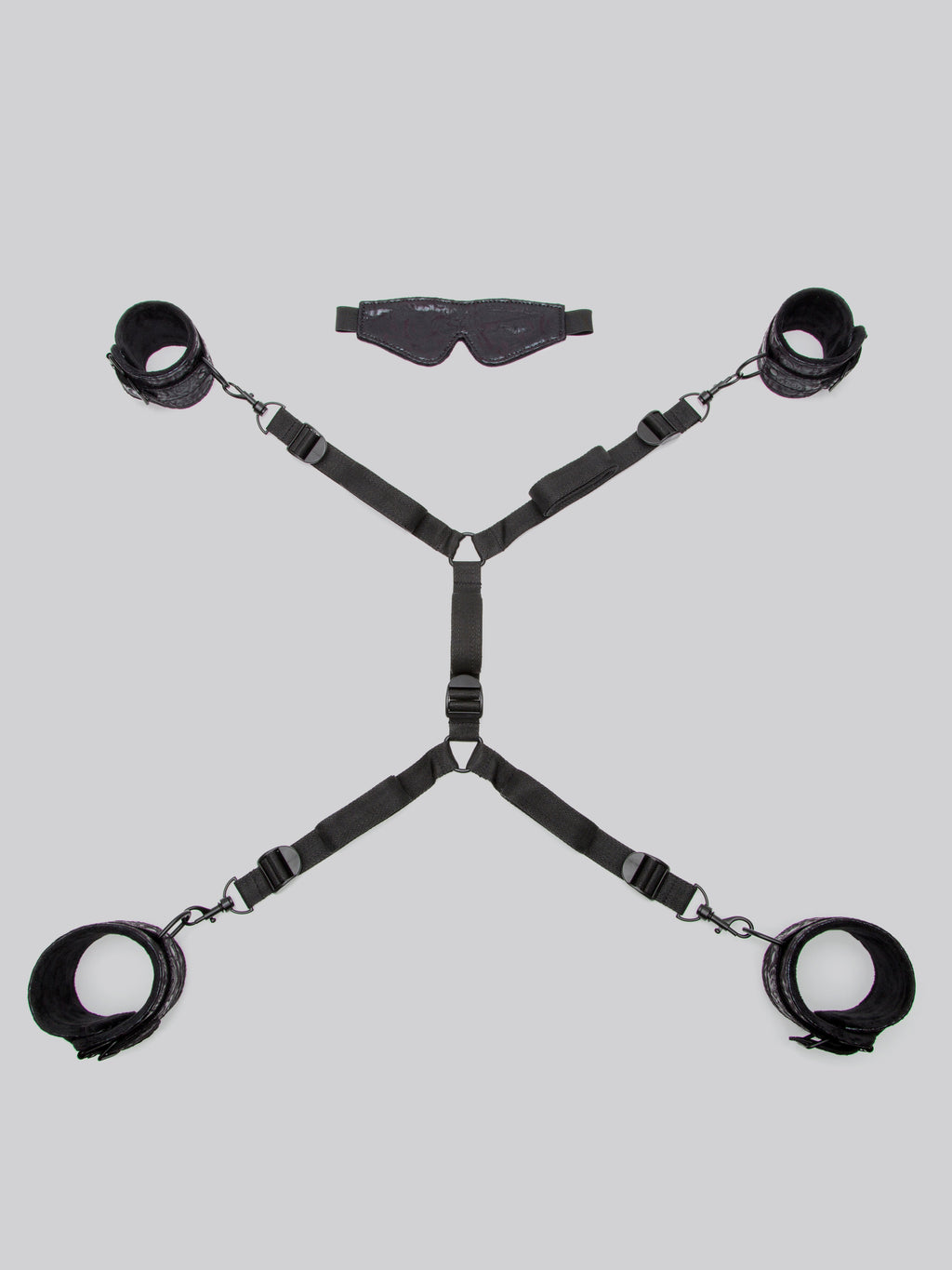 Bondage Boutique Black Rose Under Mattress Restraint Kit (2 Piece), Black