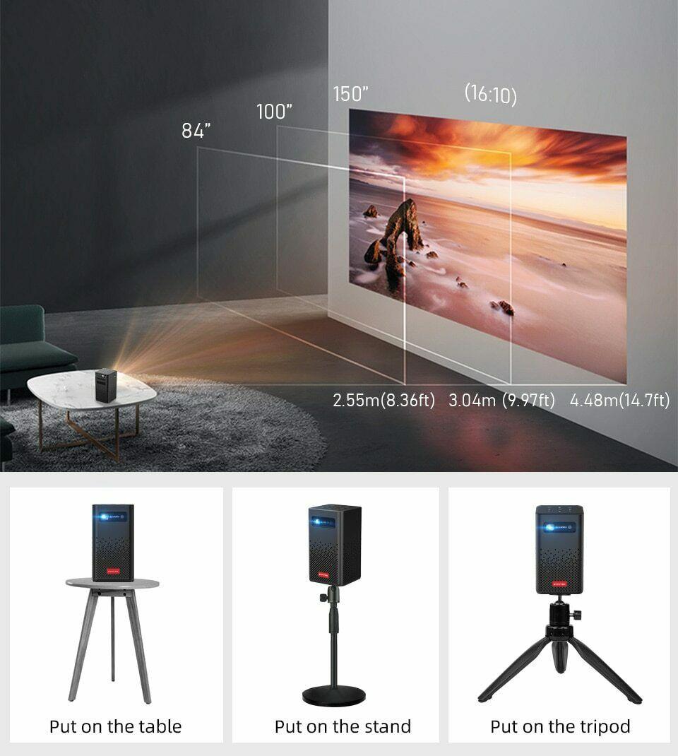 smart mini portable projector wi-fi dlp android tv 4k 1080p for mobile phone