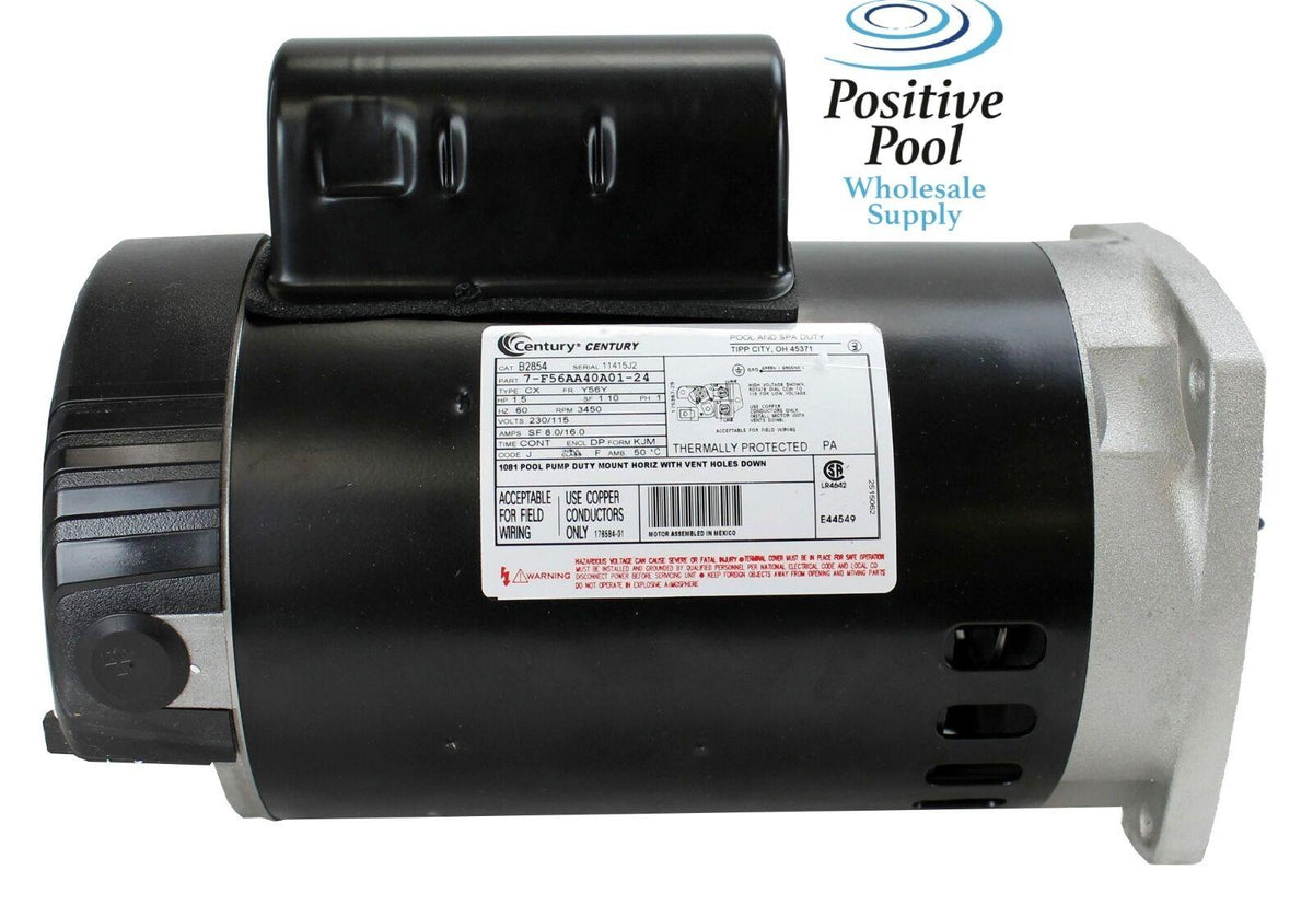 pentair whisperflo wf-26 replacement pump motor 1.5hp b2854 b2854v1