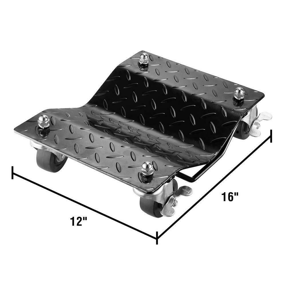 Car Tire Skate Dolly 4-Pack 1,500 lbs. Capacity Premium Steel for Mechanical Use
