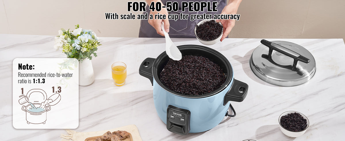 Commercial Rice Cooker, 40-Cup Rice Cooker, 8.45 Qt / 8 Liter LarRice Cooker and Warmer with Nonstick Inner Pot, Fast Cooand 24-Hour Keep Warm, with Rice Cup and Paddle, for Restaurant