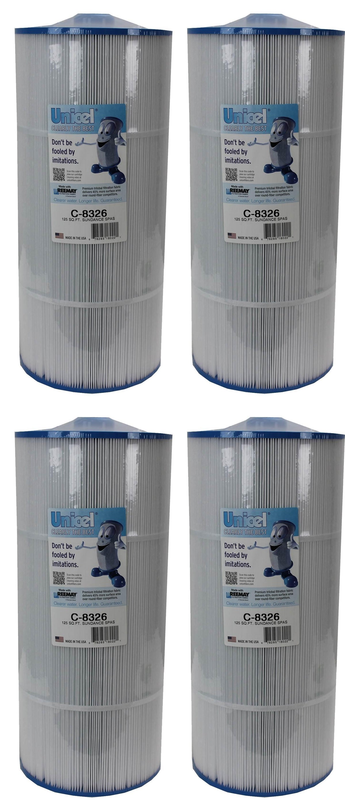 4) new unicel c-8326 pool replacement cartridge filter 125 sq ft sundance spas