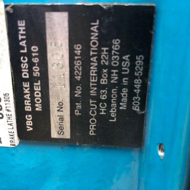 VBG model 50-610 portable brake disc lathe