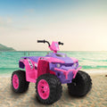 Ride on Car ATV for Kids, 12V Battery Powered Kids Electric Vehicle, 4 Wheeler Quad with Headlights, MP3, USB, Volume Control, LarSeat, Electric Ride on Toys for Boys Girls, Two Speed Mode, Q11293