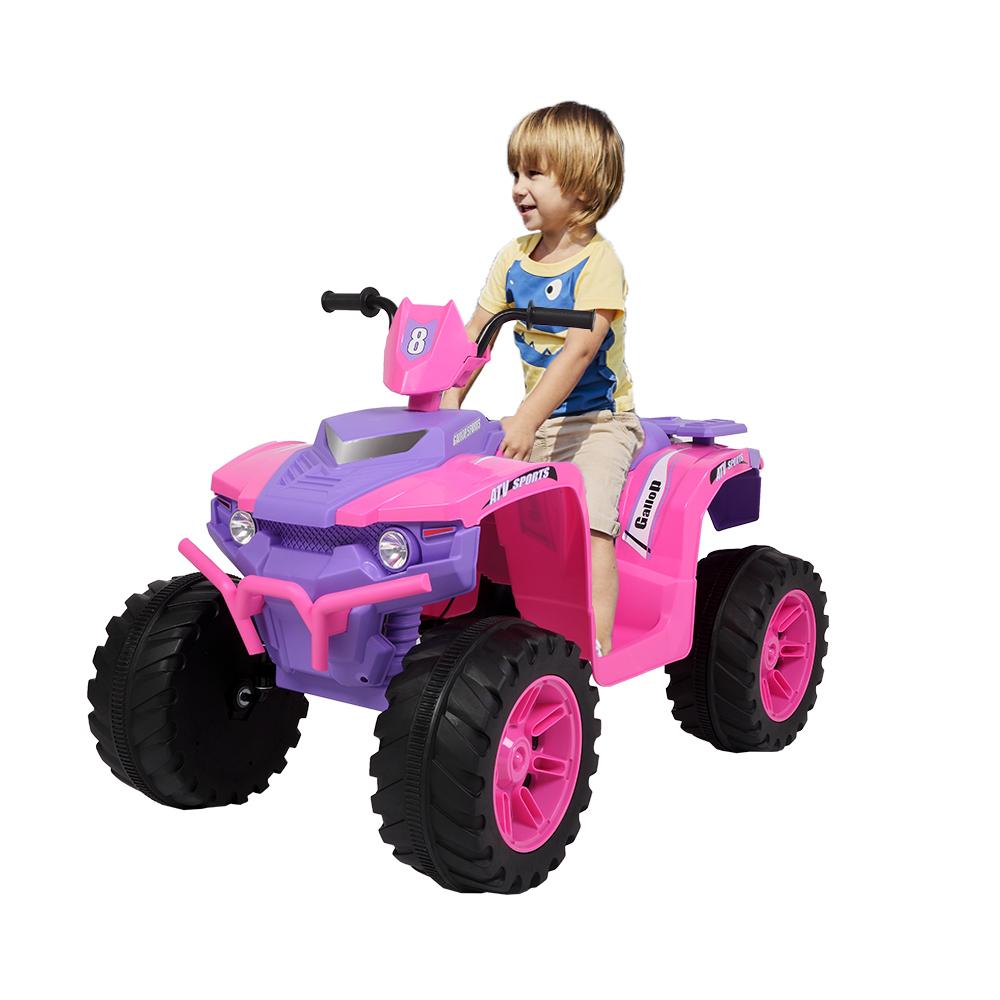 Ride on Car ATV for Kids, 12V Battery Powered Kids Electric Vehicle, 4 Wheeler Quad with Headlights, MP3, USB, Volume Control, LarSeat, Electric Ride on Toys for Boys Girls, Two Speed Mode, Q11293