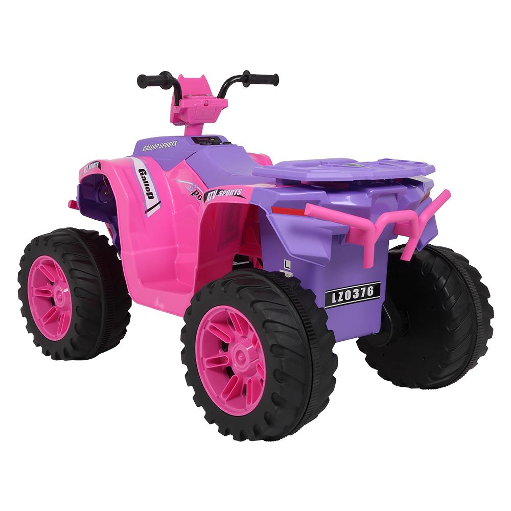 Ride on Car ATV for Kids, 12V Battery Powered Kids Electric Vehicle, 4 Wheeler Quad with Headlights, MP3, USB, Volume Control, LarSeat, Electric Ride on Toys for Boys Girls, Two Speed Mode, Q11293
