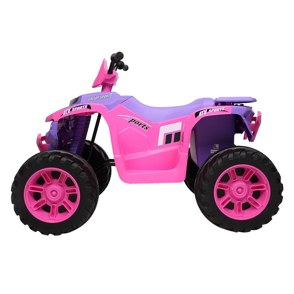 Ride on Car ATV for Kids, 12V Battery Powered Kids Electric Vehicle, 4 Wheeler Quad with Headlights, MP3, USB, Volume Control, LarSeat, Electric Ride on Toys for Boys Girls, Two Speed Mode, Q11293