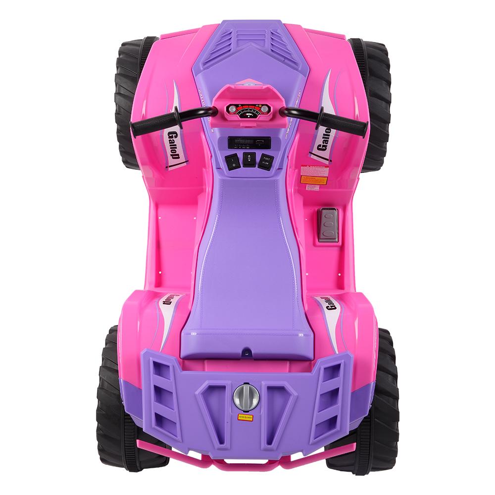 Ride on Car ATV for Kids, 12V Battery Powered Kids Electric Vehicle, 4 Wheeler Quad with Headlights, MP3, USB, Volume Control, LarSeat, Electric Ride on Toys for Boys Girls, Two Speed Mode, Q11293