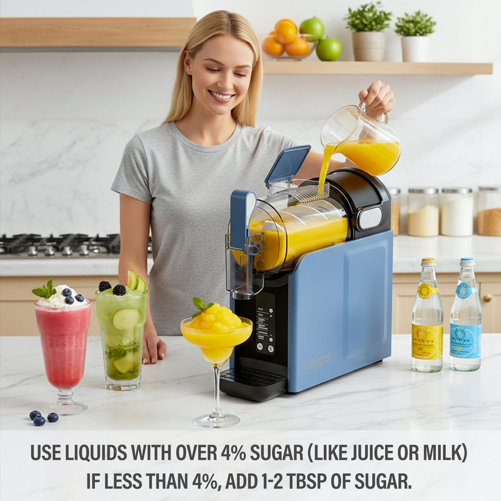 98oz Slushie Machine for Home with No Ice Needed, 6 Preset Programs, Self-Cleaning Function, Quiet Operation, Perfect for MaFrozen Margaritas, Milkshakes, Smoothies, Frappes, Blue