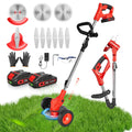 21V Cordless Weed Wacker, Lightweight 3-in-1 Grass Trimmer/Brush Cutter/Edger, 2.0Ah Battery Powered Weed Eater, Foldable Stringless Lawn Edger, Adjustable Height Electric Mower for Garden