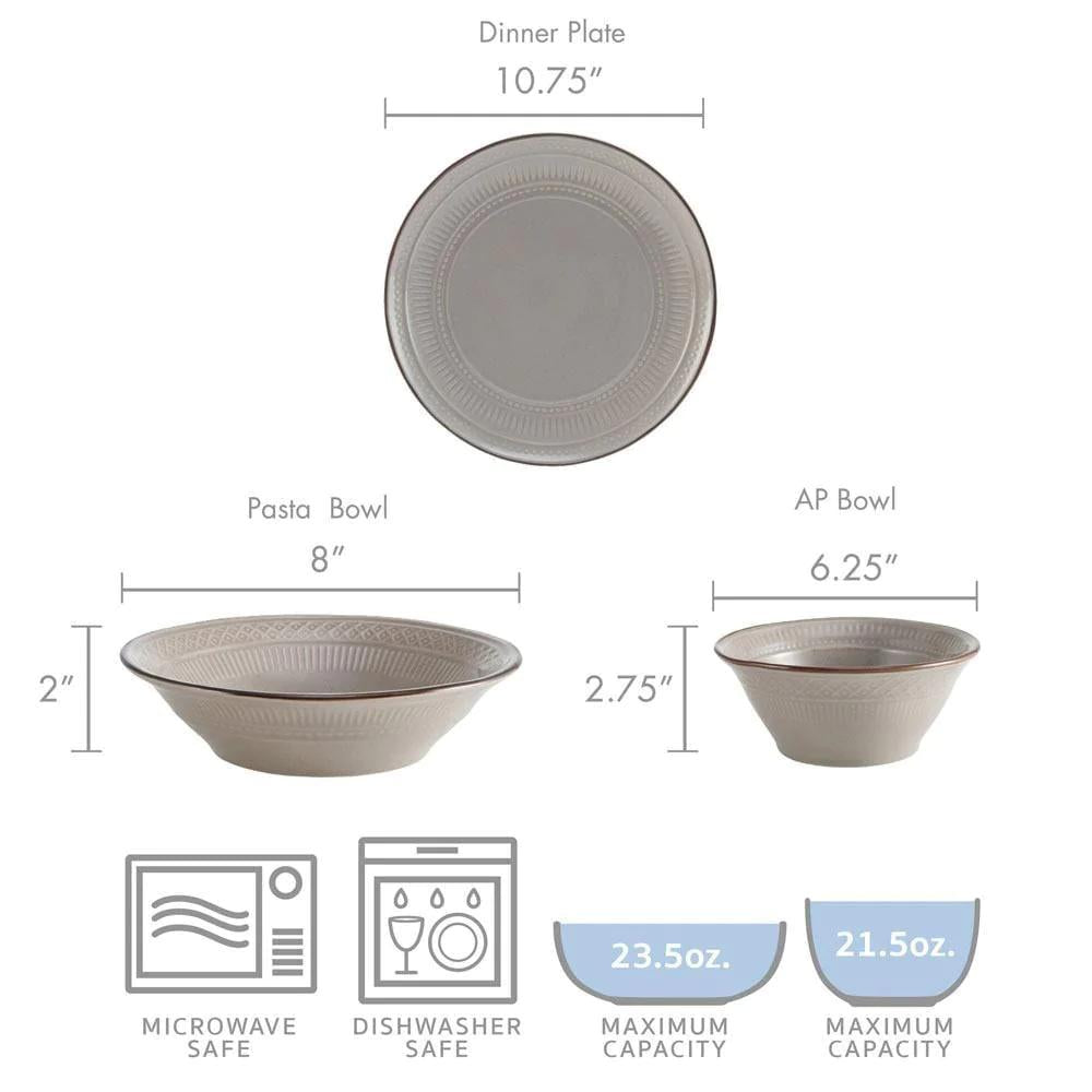 Easton 12 Piece Dinnerware Set, Service for 4