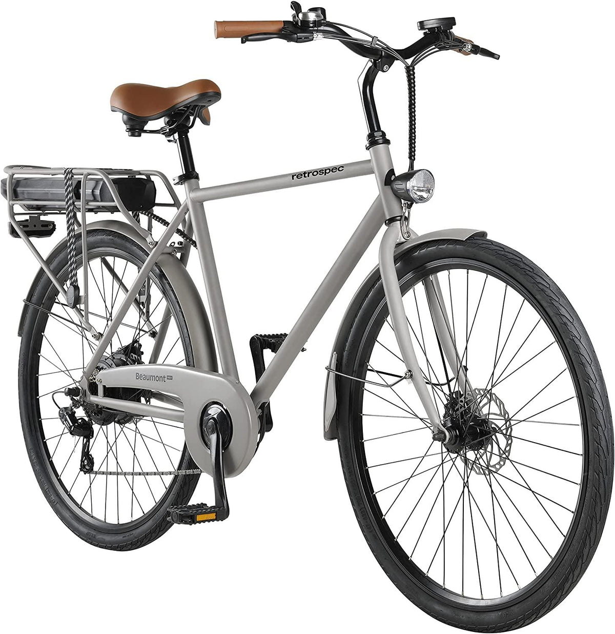 Retrospec Hybrid-Bicycles Retrospec Beaumont Rev City Electric Bike – 20MPH Ebike with 36V/350W Motor &amp; 10.4Ah Battery - 7 Speed E Bike for Men &amp; Women