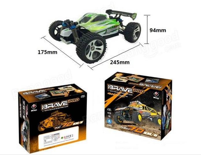Wltoys A959B 1:18 4D 2.4G Upgraded 540 Brush Motor High Speed 70km/h RC Car Truck By