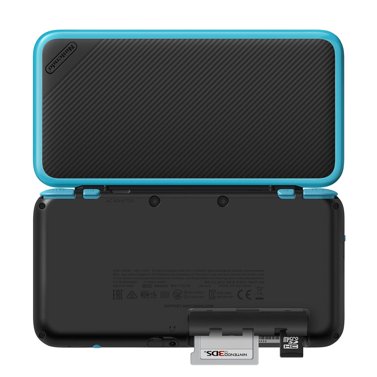 Nintendo 2DS XL System w/ Mario Kart 7 Pre-installed, Black &amp; Turquoise