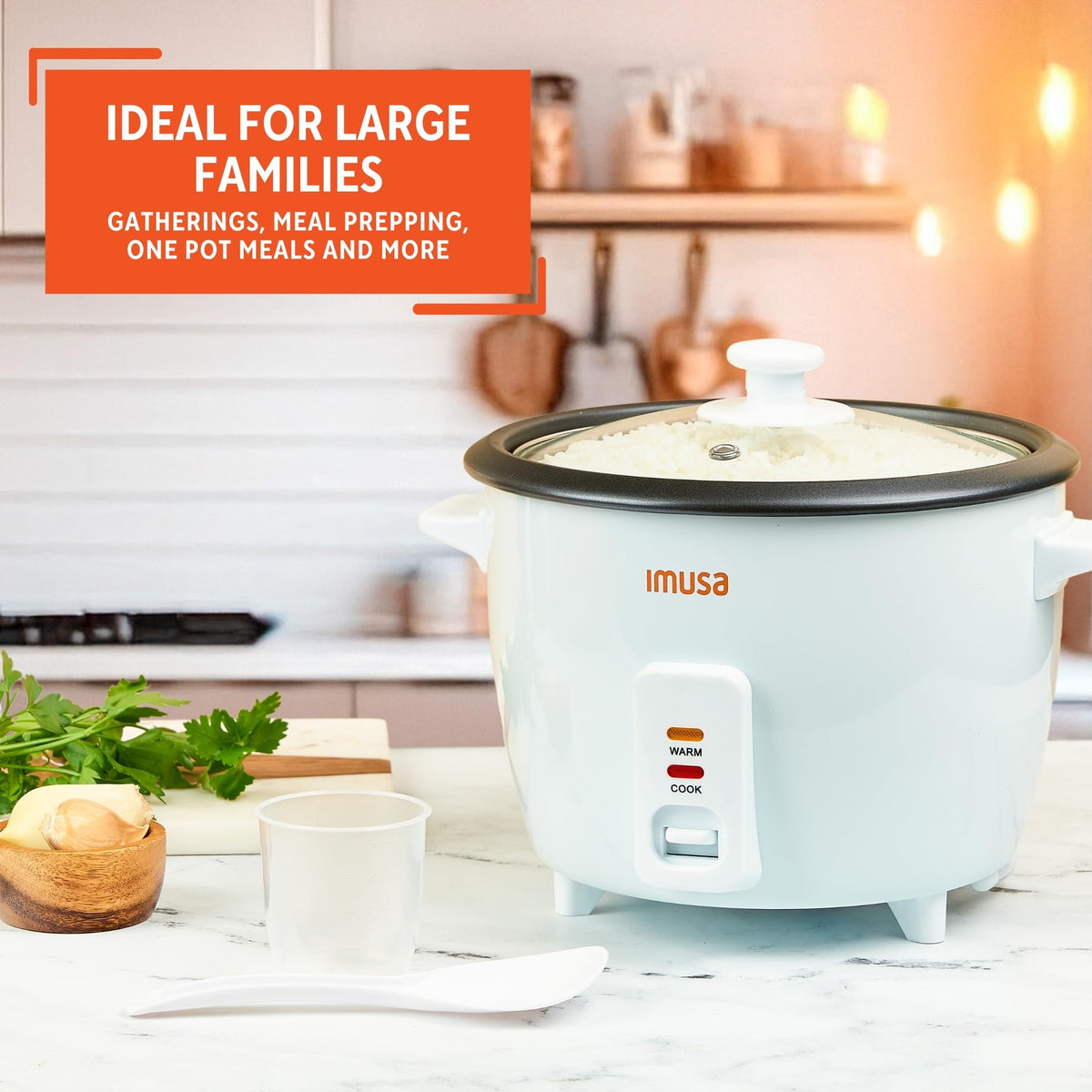 Electric Rice Cooker 16 Cup Cooked 8 Cup Uncooked – Ceramic Nonstick Pot, Multi Cooker for Rice, Quinoa, Oatmeal, Stew – Keep Warm Function – Compact for Kitchen Dorm RV