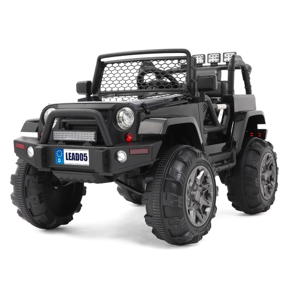 Ktaxon Extra Larger Ride On Truck, 12V Battery Electric Kids Toddler Motorized Vehicles Toy Car w/ Remote Control, 3 Speeds, Spring Suspension, Seat Belts, LED Lights and Realistic Horns (Black)