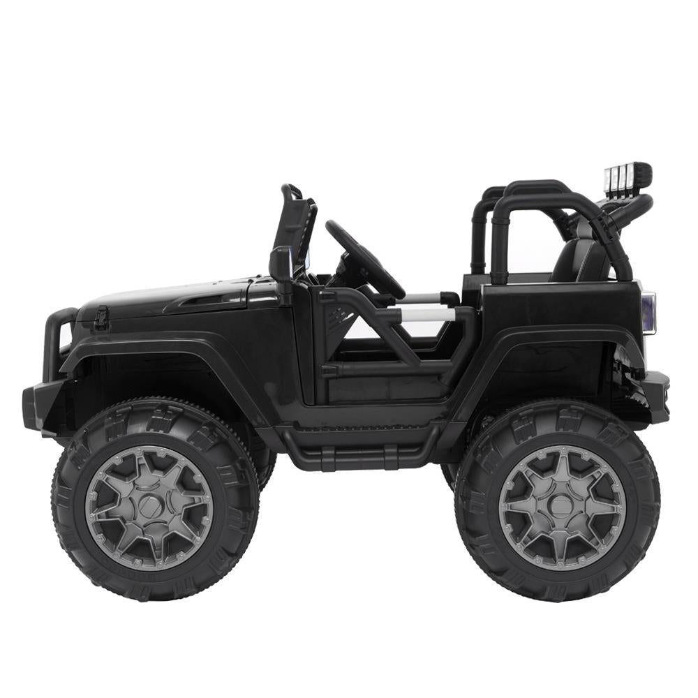 Ktaxon Extra Larger Ride On Truck, 12V Battery Electric Kids Toddler Motorized Vehicles Toy Car w/ Remote Control, 3 Speeds, Spring Suspension, Seat Belts, LED Lights and Realistic Horns (Black)